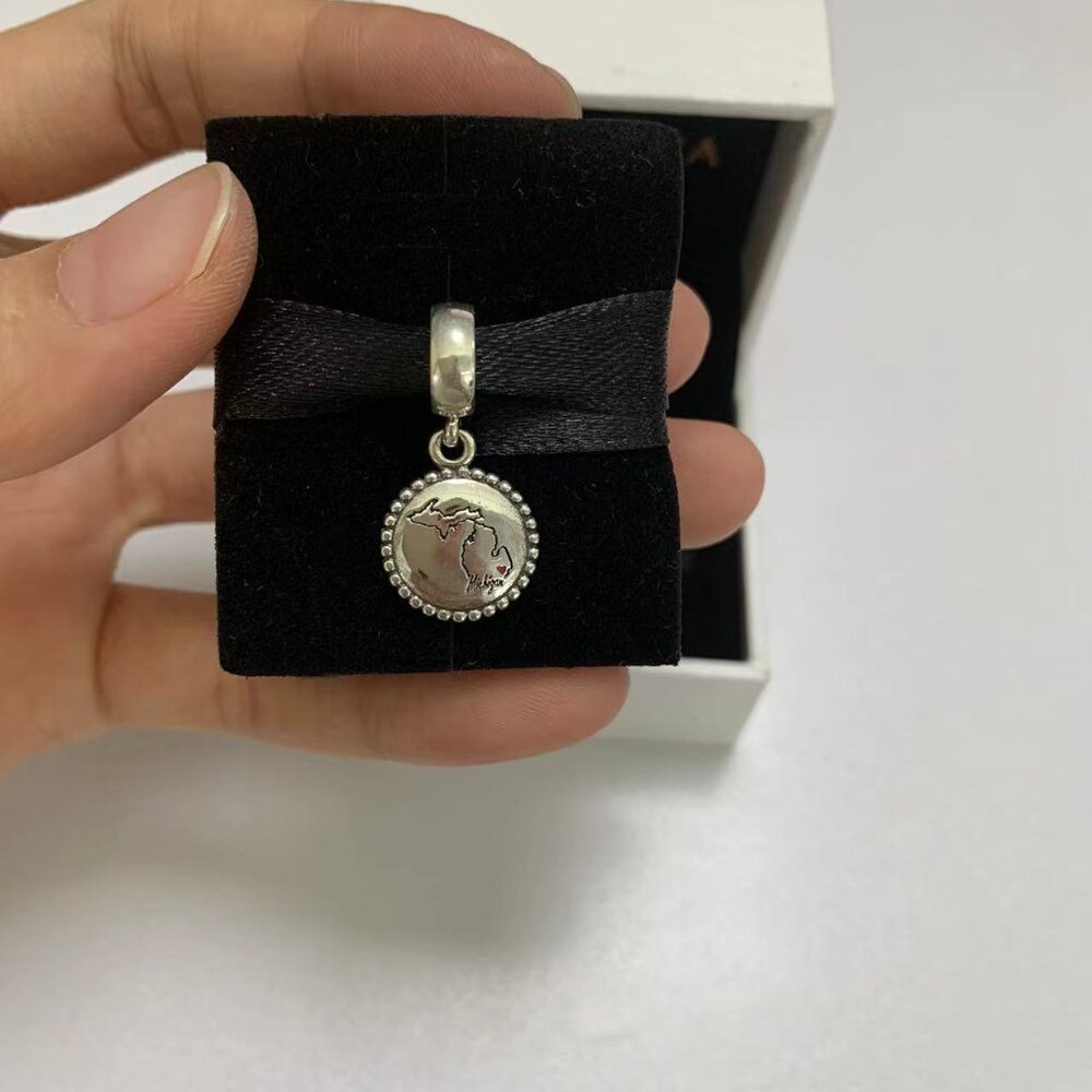 Pandora Michigan Map Charm